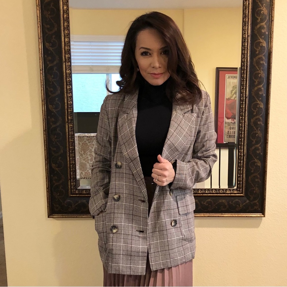 NWT Plaid Pocket Blazer